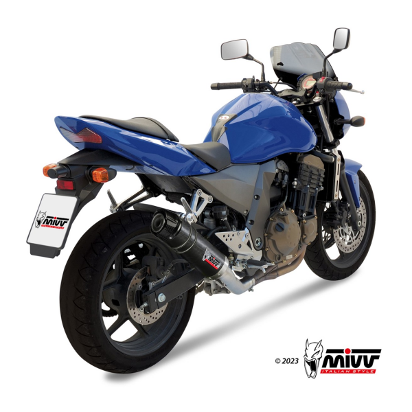 MIVV-SLIP-ON - GP - Carbon mit Carbon Endkappe für KAWASAKI - Z750 BJ. 2004 > 2006 - K.011.L2SC