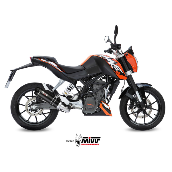 MIVV-Komplettanlage 1x1 - GP - Carbon mit Carbon Endkappe für KTM - 125 DUKE BJ. 2011 > 2016 - KT.009.L2SC