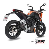 MIVV-Komplettanlage 1x1 - GP - Edelstahl Schwarz mit Carbon Endkappe für KTM - 125 DUKE BJ. 2011 > 2016 - KT.009.LXBC