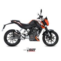 MIVV-Komplettanlage 1x1 - GP - Edelstahl Schwarz mit Carbon Endkappe für KTM - 125 DUKE BJ. 2011 > 2016 - KT.009.LXBC