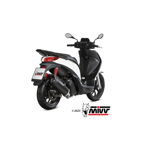 MIVV-Komplettanlage 1x1 - MOVER - Edelstahl Schwarz für PIAGGIO - MEDLEY 125 S BJ. 2021 > 2024 - MV.PG.0010.LV