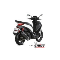 MIVV-Komplettanlage 1x1 - MOVER - Edelstahl Schwarz für PIAGGIO - MEDLEY 125 S BJ. 2021 > 2024 - MV.PG.0010.LV