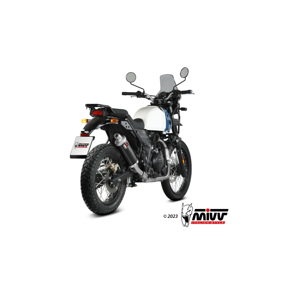 MIVV Auspuff - SLIP-ON - DAKAR - Edelstahl-Schwarz für ROYAL ENFIELD HIMALAYAN - RE.003.LDKB