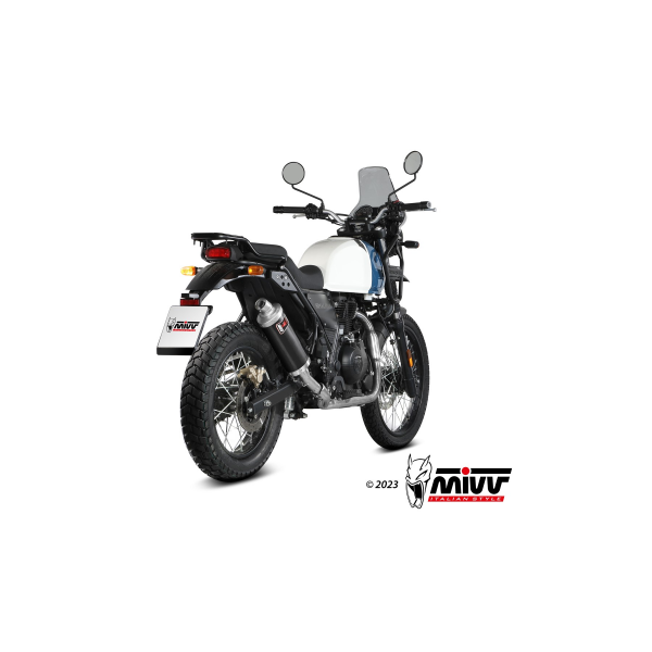 MIVV-SLIP-ON - DAKAR - Edelstahl Schwarz für ROYAL ENFIELD - HIMALAYAN BJ. 2021 > 2023 - RE.003.LDKB