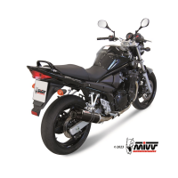 MIVV-SLIP-ON - GP - Edelstahl Schwarz mit Carbon Endkappe für SUZUKI - GSF 650 BANDIT BJ. 2005 > 2006 - S.017.LXBC