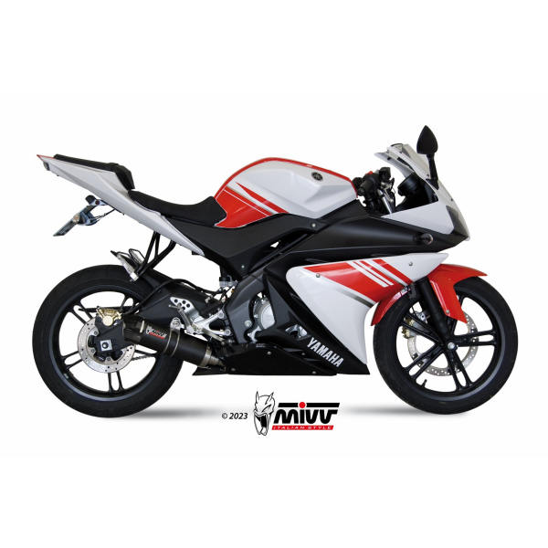 MIVV-Komplettanlage 1x1 - GP - Carbon mit Carbon Endkappe für YAMAHA - YZF R125 BJ. 2008 > 2013 - Y.030.L2SC