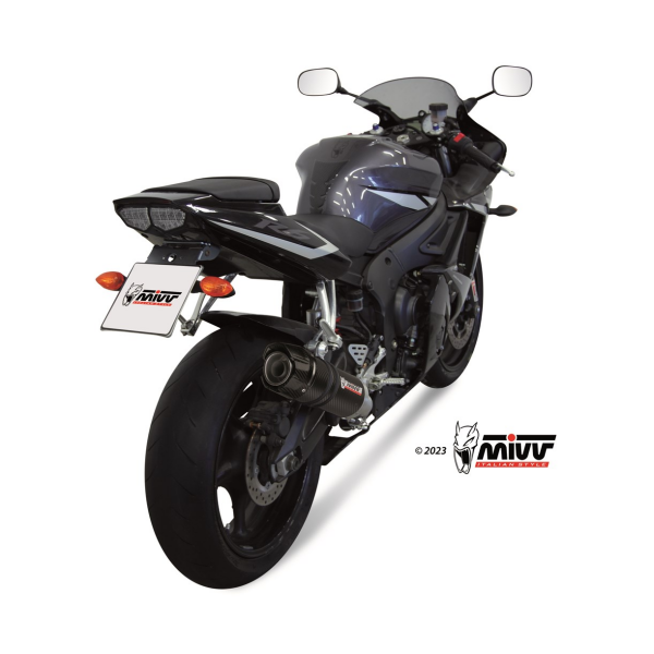 MIVV-SLIP-ON - GP - Carbon mit Carbon Endkappe für YAMAHA - YZF 600 R6 BJ. 2003 > 2005 - Y.013.L2SC