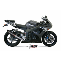 MIVV-SLIP-ON - GP - Edelstahl Schwarz mit Carbon Endkappe für YAMAHA - YZF 600 R6 BJ. 2003 > 2005 - Y.013.LXBC