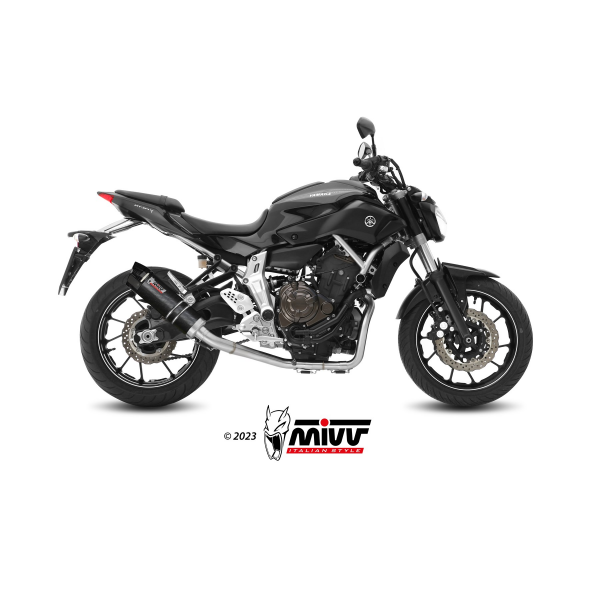 MIVV-Komplettanlage 2x1 - GP - Carbon mit Carbon Endkappe für YAMAHA - MT-07 / FZ-07 BJ. 2014 > 2024 - Y.045.L2SC