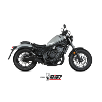 MIVV-SLIP-ON - HR-1 - Edelstahl Schwarz mit Carbon Endkappe für HONDA - CMX 500 REBEL BJ. 2022 > 2024 - H.091.LH1BC