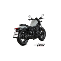 MIVV-SLIP-ON - HR-1 - Edelstahl Schwarz mit Carbon Endkappe für HONDA - CMX 500 REBEL BJ. 2022 > 2024 - H.091.LH1BC