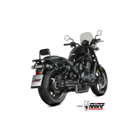 MIVV Auspuff - SLIP-ON - HR-1 - Edelstahl-Schwarz mit Carbon Endkappe für HONDA CMX 1100 REBEL - H.092.LH1BC