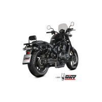 MIVV-SLIP-ON - HR-1 - Edelstahl Schwarz mit Carbon Endkappe für HONDA - CMX 1100 REBEL BJ. 2022 > 2024 - H.092.LH1BC