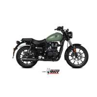 MIVV-SLIP-ON - HR-1 - Edelstahl Schwarz für ROYAL ENFIELD - METEOR 350 BJ. 2021 > 2024 - RE.004.LH1BA