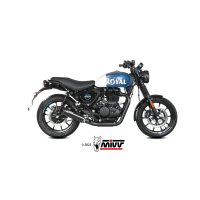 MIVV Auspuff - SLIP-ON - HR-1 - Edelstahl-Schwarz mit Carbon Endkappe für ROYAL ENFIELD HNTR 350 - RE.005.LH1BC