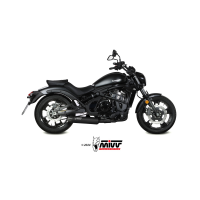 MIVV-Komplettanlage 2x1 - HR-1 - Edelstahl Schwarz mit Carbon Endkappe für KAWASAKI - VULCAN S BJ. 2017 > 2023 - K.060.SH1BGN