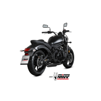 MIVV-Komplettanlage 2x1 - HR-1 - Edelstahl Schwarz mit Carbon Endkappe für KAWASAKI - VULCAN S BJ. 2017 > 2023 - K.060.SH1BGN