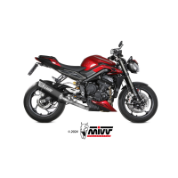 MIVV-Komplettanlage 3x1 - SR-1 - Titan Schwarz für TRIUMPH - STREET TRIPLE 765 R / RS BJ. 2023 > 2024 - T.026.LR1TB