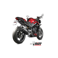 MIVV-Komplettanlage 3x1 - SR-1 - Titan Schwarz für TRIUMPH - STREET TRIPLE 765 R / RS BJ. 2023 > 2024 - T.026.LR1TB